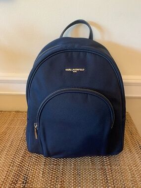 Karl Lagerfeld Navy Blue Cara Nylon Backpack